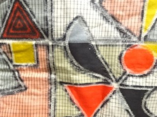 17862# JAPANESE KIMONO / ANTIQUE KIMONO / SILK / MEISEN / WOVEN GEOMETRIC