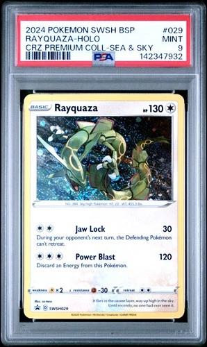 2024 POKEMON SWSH PREMIUM COLLECTION SEA & SKY  RAYQUAZA-HOLO PSA 9