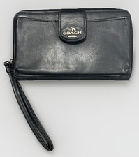 Coach phone holding zip around wristlet walle...