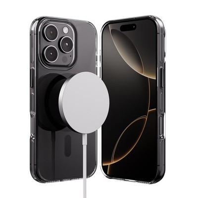 Crong Clear MAG Pro - iPhone 16 Pro Max MagSafe Hülle (Schwarz)