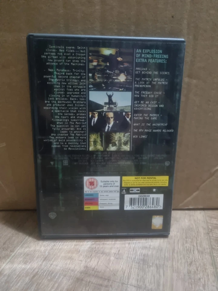 The Matrix Reloaded 2 Disc Edition [2003] [DVD], R2, Very Good Condition  - Image 2 of 2