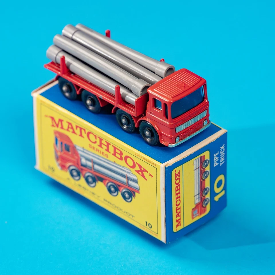 Matchbox Regular Wheels / MB 10 C1 Pipe Truck / 1966 NMIB / Clean w all 7 Pipes - Image 2 of 4