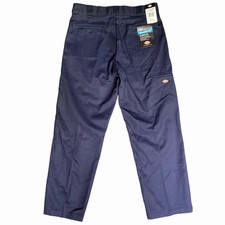 New Dickies Relaxed Straight Twill Workwear Pants Mens 34 Blue 34x32 WP852DN