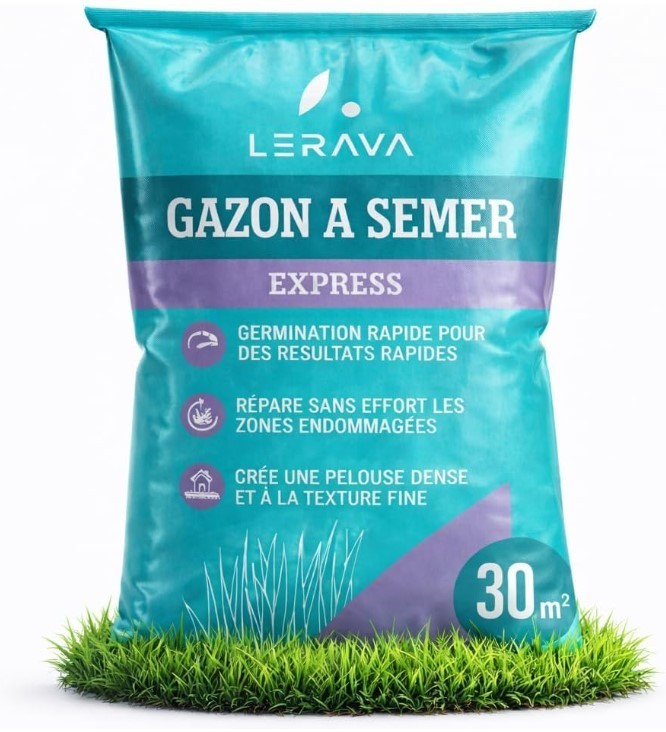Graines de gazon semer express LERAVA pelouse rapide et robuste pour jardin ombragé