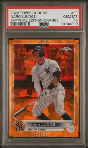 2022 Topps Chrome Sapphire AARON JUDGE #99 Orange Refractor /25 PSA 10 POP 10