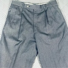 Tom James Classic Gray Wool Trouser Pants 36 X 32 flaw 