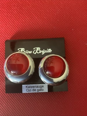 Vintage Bijou Brigitte Cats Eye Earrings/ Clip Ons