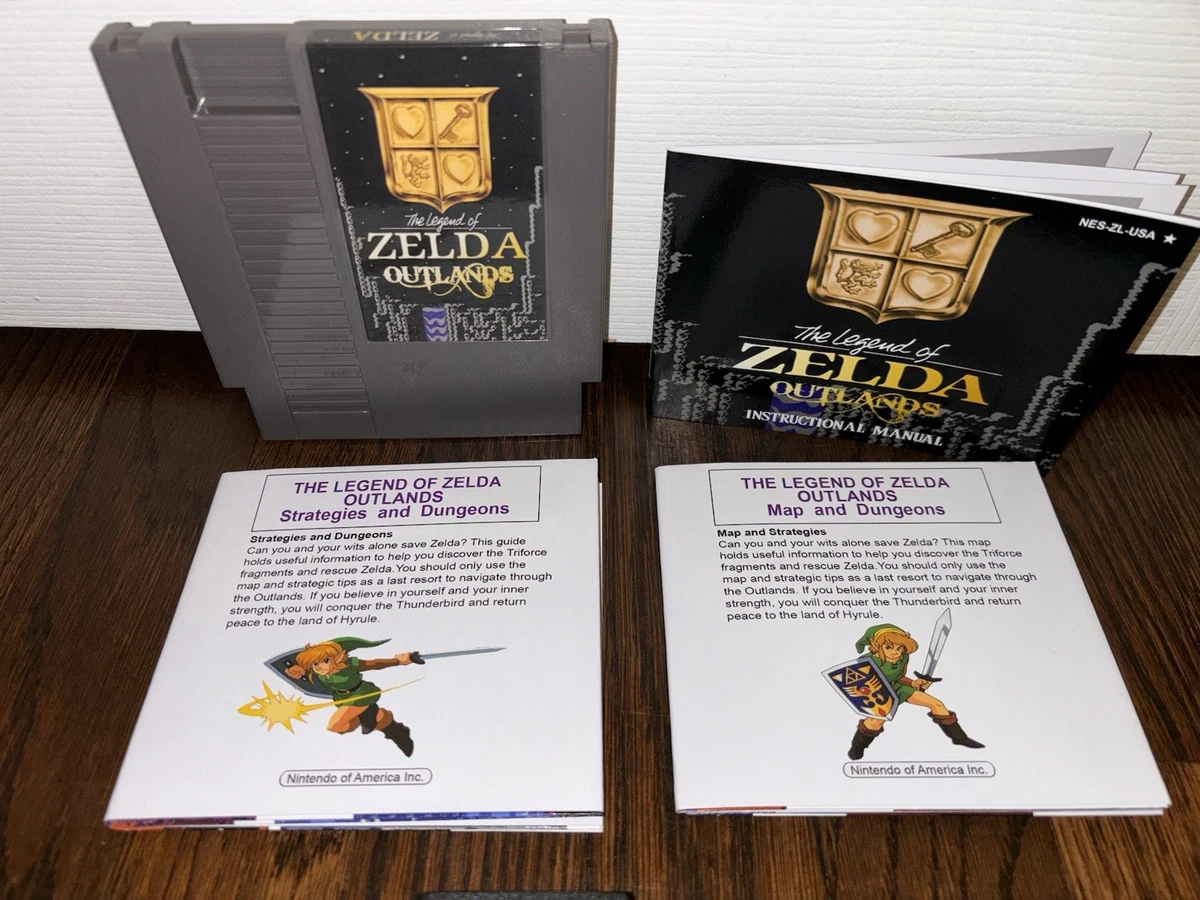 The Legend of Zelda Outlands NES w Dungeon Maps, Overworld, Hints