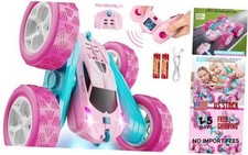 Pink Remote Control Car for Girls - 2.4 GHZ Double Sided RC Stunt Car