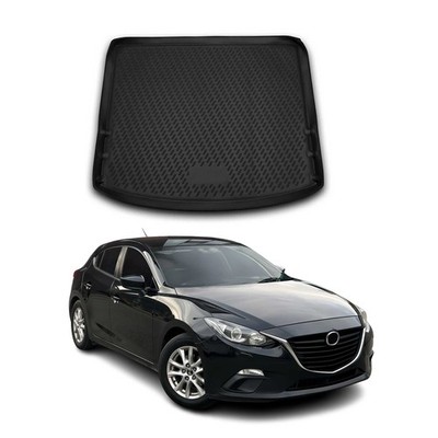 OMAC Cargo Mats Liner for Mazda 3 Hatchback 2014-2018 Waterproof TPE Black