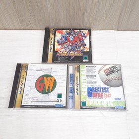 Japanese Sega Saturn Console White with 2 controllers 6 games & memory tested