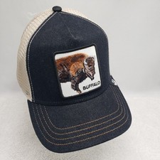 Goorin Bros The Farm Denim Buffalo Snapback Trucker Hat Cap OSFA NWTs