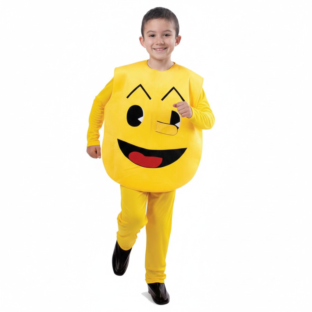 Disfraz Emoji Amarillo Guiño para Niños - Traje Completo para Carnaval | Diversi