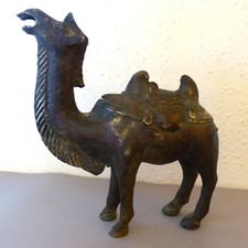 Antike Bronze ? Messing ? Metall Figur Kamel ca 200 mm hoch