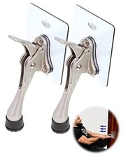 Door Stopper with Adhesive Bracket Stickers, No 2 Pack Satin Nickel/Bracket