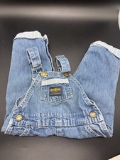 Vintage OshKosh Vestbak 18 Months Blue Denim Jean Overalls Cotton USA Made