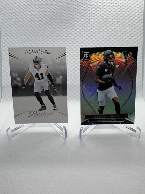 Lot Of (2) New England Patriots Football Cards - WR Diggs & LB Spillane