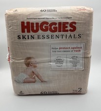 Huggies Skin Essentials Luxury Diapers, 60 Count, Size 2, New