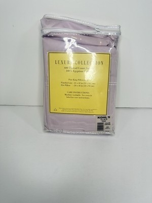 Luxury Collection King Pillowcases 600TC Egyptian Cotton Orchid Purple MSRP $59