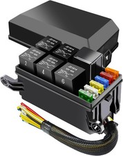 12V Fuse and Relay Box Pre-Wired, 6 Relay Slots and 6 ATC/ATO Fuse Holder, with
