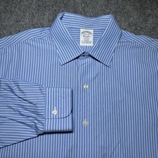 Brooks Brothers Regent Fit Blue Pinstripe Non-Iron Supima Cotton Shirt 16 1/2-34