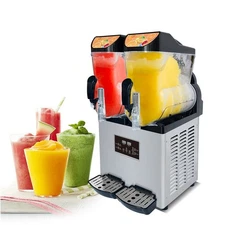 USA Commercial Ice Slushy Machine Frozen Beverage Slush Machine 2x15L Tanks