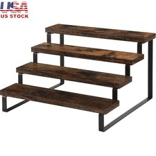 4 Tier Wooden Display Riser Stand Figures Cosmetics Kitchen Organizing New