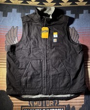 New W/ Tags Carhartt Men's Washed Duck Sherpa-Lined Mock Vest Brown 2XL Tall