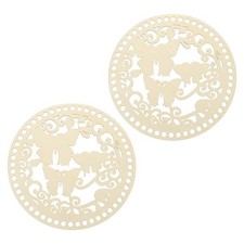 2Pcs Wooden Crochet Bag Base, 7.9" Wooden Basket Bottom, Wood Color  LT01403 