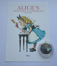 COIN 2021 ISLE OF MAN SILVER PROOF ALICE IN WONDERLAND FIFTY 50 PENCE 50P COIN
