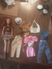 Vintage 1966 Barbie Cowgirl Mattel With Extra Clothing  And Accessories