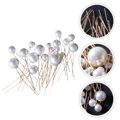 18pcs Bride Hair Pin Flower Beads Hair Pin Headwear Wedding Accessories
