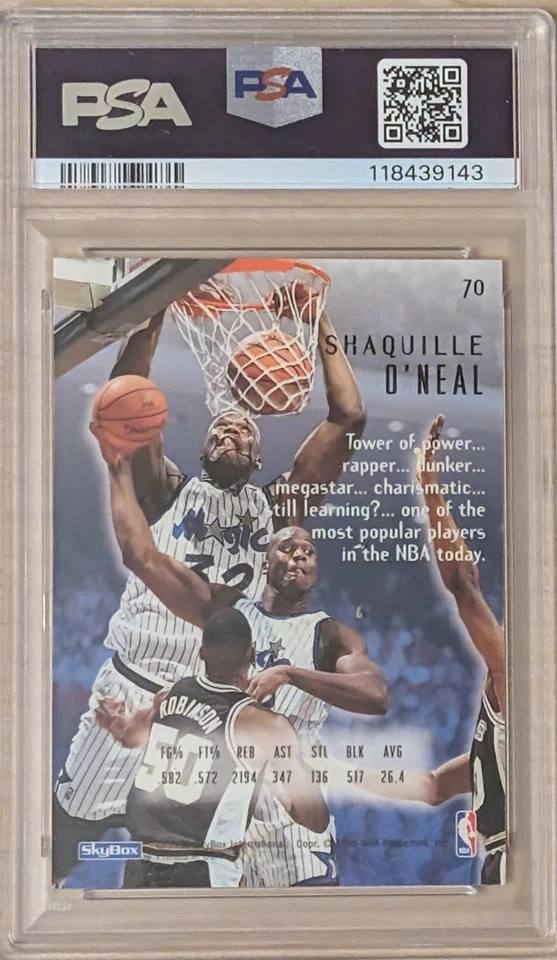 PSA 10💎 Shaq 💎1994 E-MOTION #70 SHAQUILLE O'NEAL MAGIC HOF Foto 2 de 2