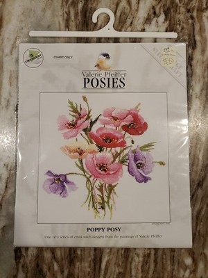 Heritage Stitchcraft Cross Stitch Chart Valerie Pfeiffer Posies - Poppy Posy
