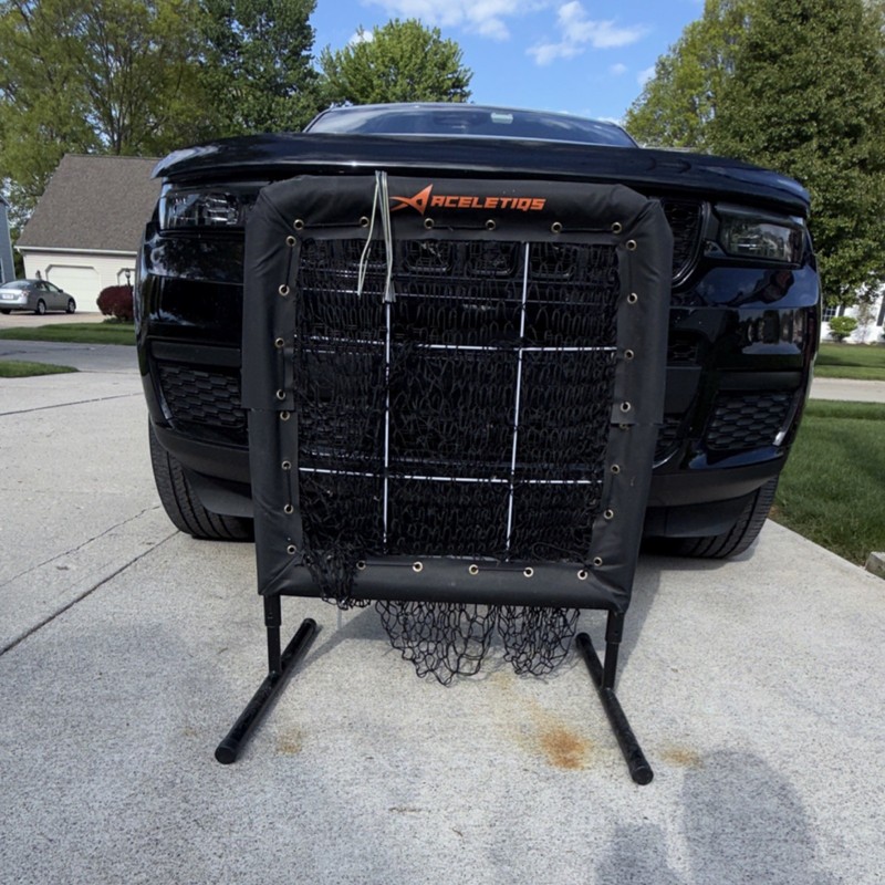 Aceletiqs Portable Baseball/Softball Pitching Trainer Net w/ Frame Black