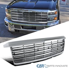 Chrome Horizontal Billet For 15-18 Silverado 2500 3500HD Front Bumper Hood Grill
