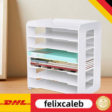 7-Tier Büro-Papier-Organizer für Schreibtisch Aktenhalter Letter Tray Desk weiß