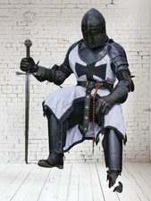 Medieval Full Body Set Armour Black Crusader Templar Armor Larp Cosplay Costume