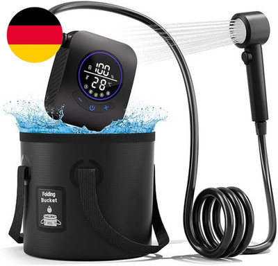 Mytrix Campingdusche Tragbare, 8000Mah Camping Dusche Pumpe Mit Temperaturanzeig