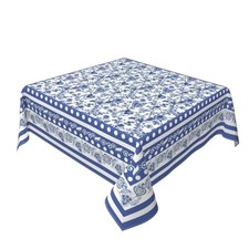 Spring Blue Floral Branches Square Tablecloth 60 60" x 60" Square Chinoiserie