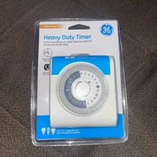 GE Heavy Duty Timer Programmable Grounded Indoor Plug-in with 2-Outlets - White