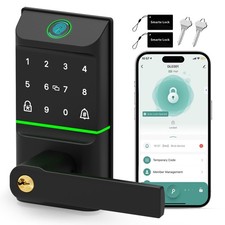 Smart Door Lock Keyless Entry, 6-in-1 Biometric Deadbolt w/Fingerprint, Keypa...