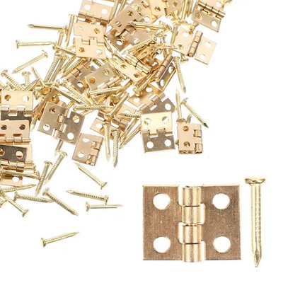 50 Sets Minischarniere Retro-mini-scharniere Kleines Mini-Messingscharniere