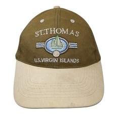 St. Thomas US Virgin Islands Paradise Baseball Cap Brown One Size Adjustable