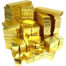 250 Jewelry Cotton Gold Foil Gift Boxes