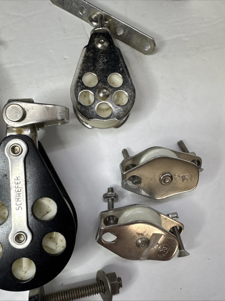 Lot Of (7) Fiddle Block, Schaefer Pulley Sailboat Rigging Gear Hinge - Image 4 of 4