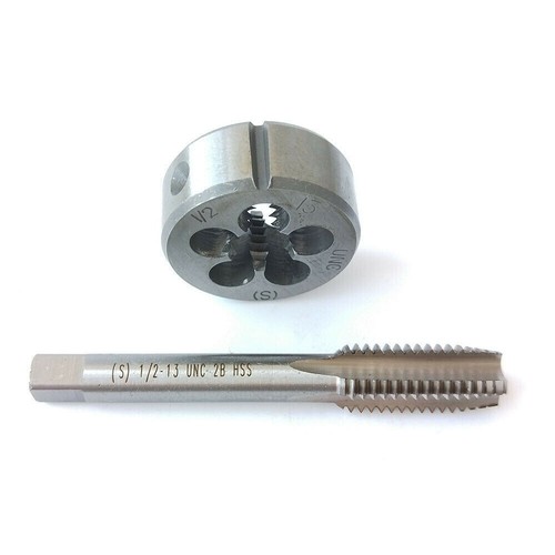 1/2"-13 UNC Tap and Die Set HSS Thread Tap With Round Threading Die Right Hand - Picture 2 of 5