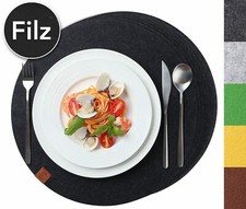 Loco Bird Edles Platzset aus Filz - 6er Set Rund - Tischset Abwischbar