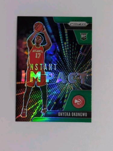 2020-21 Panini Prizm Onyeka Okongwu Instant Impact Green Prizm RC #23 Hawks