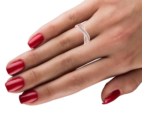 10k Rose Gold 0.05Ct Diamond Cocktail Engagement Ring Sz 6 Clarity I2 Color H-I - Picture 3 of 8